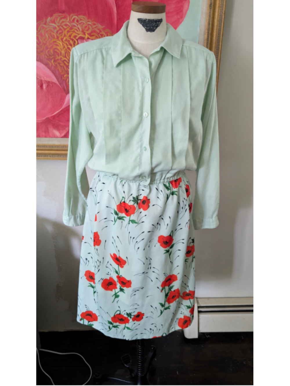 Vintage 80s Susan Bristol poppies dress